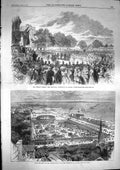 Old Antique Print 1868 Disraeli Exhibition Halton Martime Havre England 19th