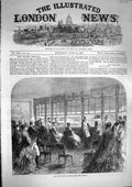 Original Old Antique Print 1868 Royal Party Ascot Races Sport Spectators 19th