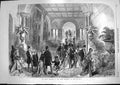 Original Old Antique Print 1868 Grand Staircase Leeds Exhibition Arts Victorian