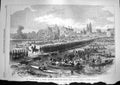 Old Antique Print 1868 Volunteers Crossing Pontoon Bridge Thames Windsor 19th