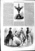 Antique Old Print 1868 Newcastle Race Cup Ladies Paris Fashion July Dresses