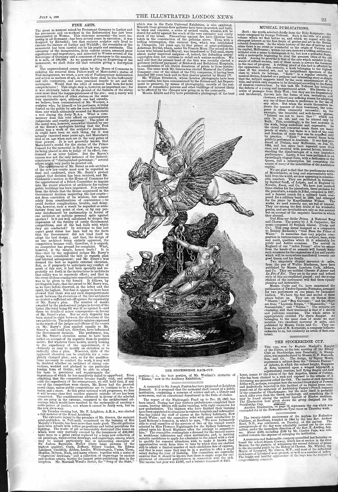 Old 1868 Stockbridge Race Cup Captain Machell Knight Garter Bilbury S Victorian