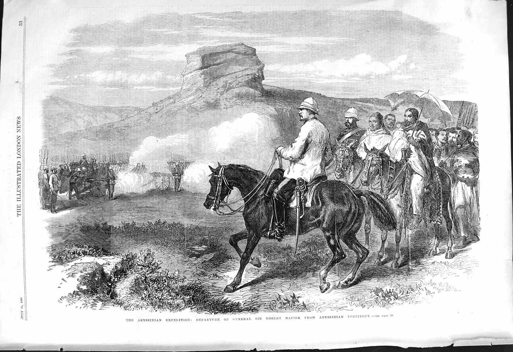 Old 1868 Abyssinian Expedition Departure Sir Robert Napier Horses Pro Victorian