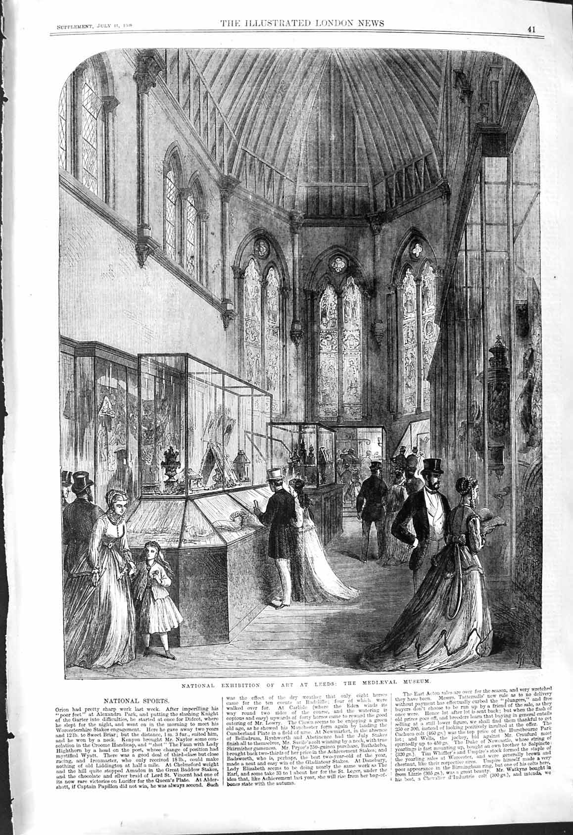 Old 1868 National Exhibition Art Leeds Mediaeval Museum Alexandra Par Victorian