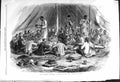 Original Old Antique Print 1868 Abyssinian Expedition Dinner Native Style Tent