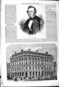 Old Print 1868 Samuel Lover Buildings City Offices Company Lomard Street 19th