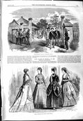 Antique Print 1868 Entrance Gate Yokohama Japan Ladies Paris Fashion August