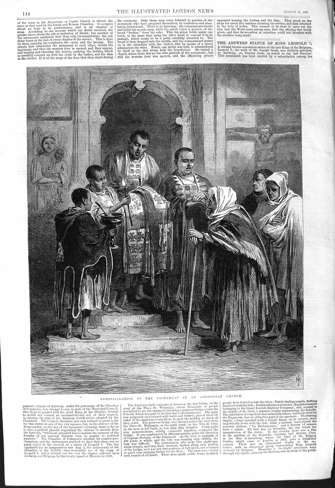 Old 1868 Administration Sacrament Abyssinian Church Religious Service Victorian