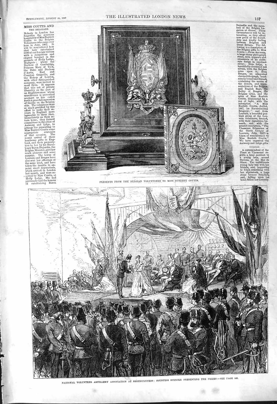 Old 1868 Volunteer Artillery Shoeburyness Countess Spencer Belgian Bu Victorian