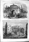Old 1868 Demolition Burlington House Piccadilly Scene Fire Borough Bu Victorian