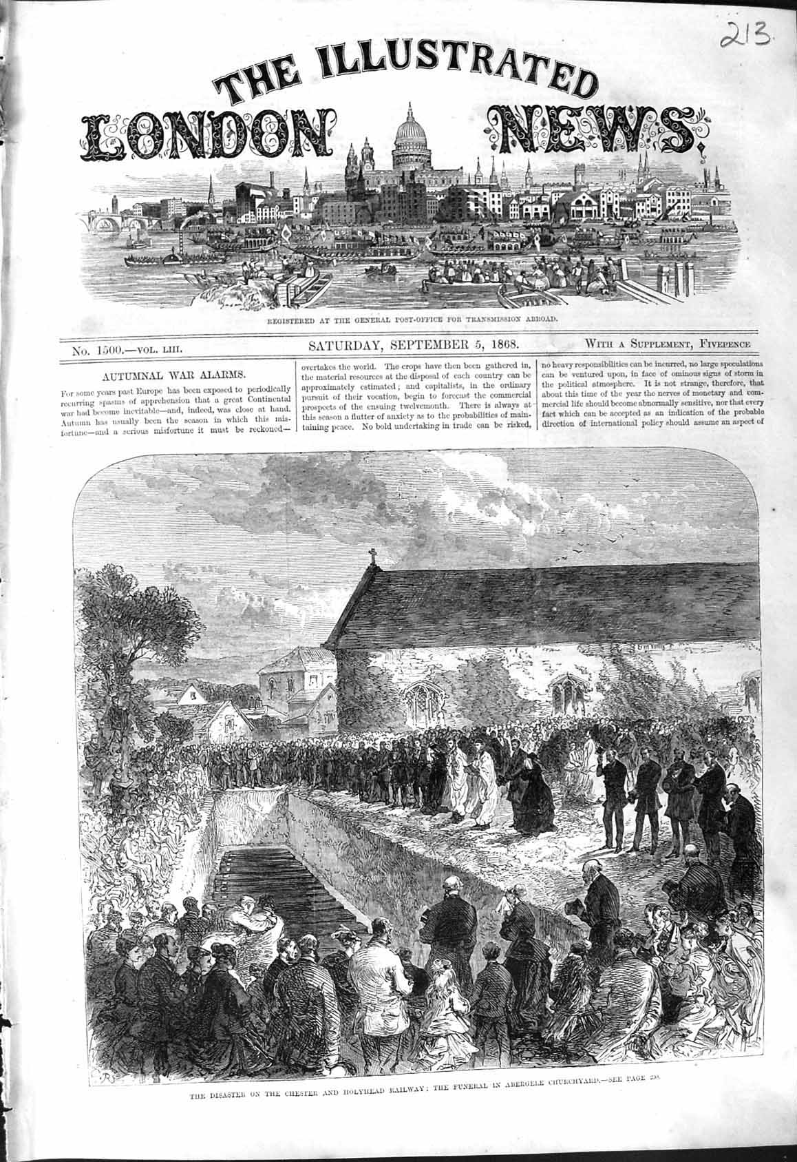 Old 1868 Disaster Chester Holyhead Railway Funeral Abergele Churchyar Victorian