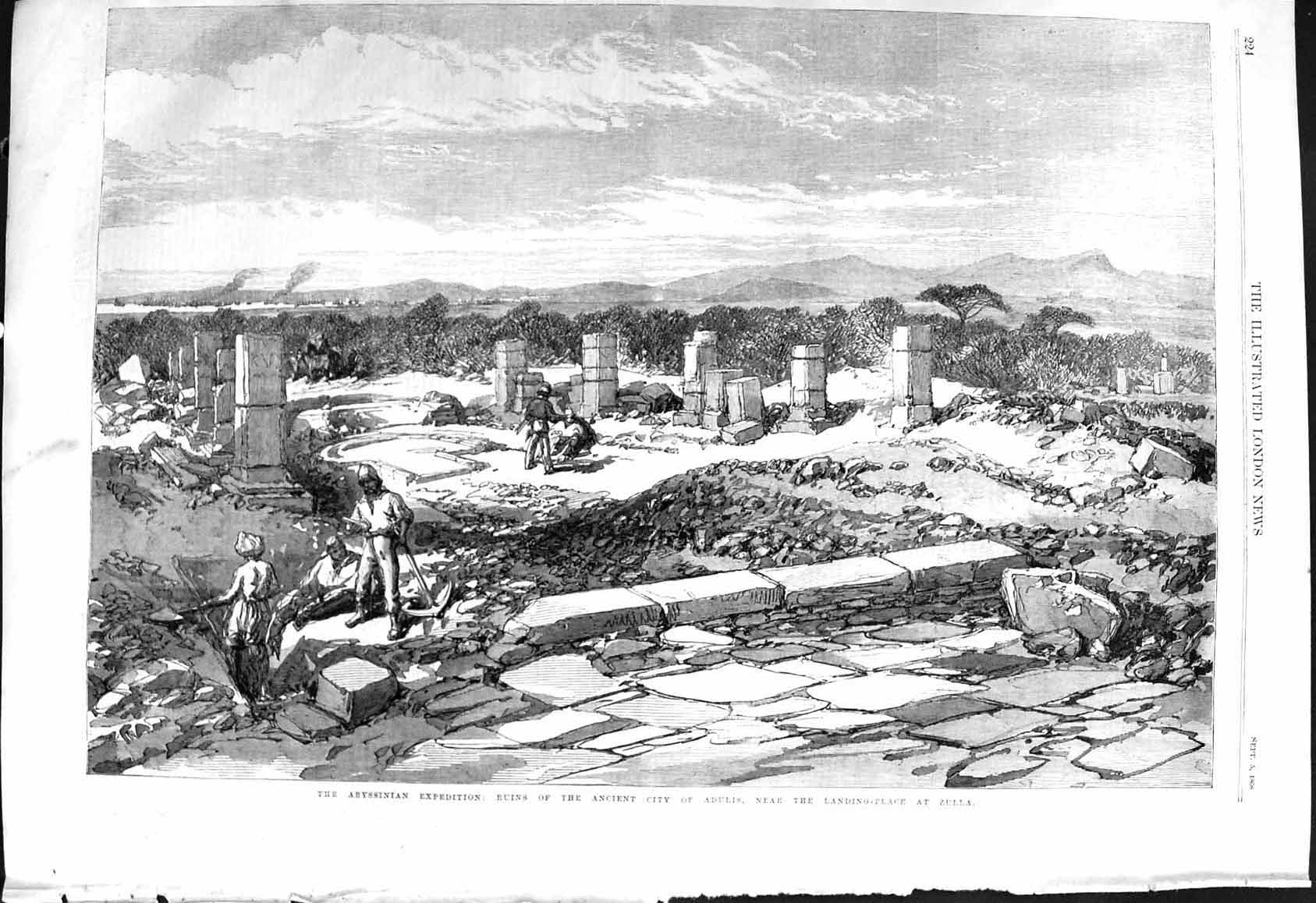 Old 1868 Abyssinian Expedition Ruins Ancient City Adulis Zulla Archae Victorian