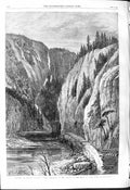 Old 1868 British Columbia Upper Entrance Defile Head Bute Inlet River Victorian