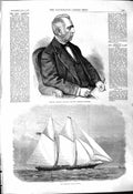 Old 1868 American Yacht Ship Sappho Reverdy Johnson American Minister Victorian