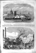 Old 1868 Floating Fire-Engine Southampton Docks Fire Royal Mail Steam Victorian