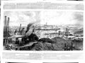 Original Old Antique Print 1868 Construction Naval Docks Chatham Engineering