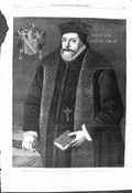 Old Print 1868 Richard Norton Governor Norham Castle Patriarch Rebellion 19th