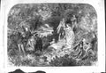 Old Antique Print 1868 Day Nutting Picking Trees Summer Scene Agriculture 19th