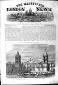 Antique Old Print 1868 Cathedral Arequipa City Earthquake Peru South America