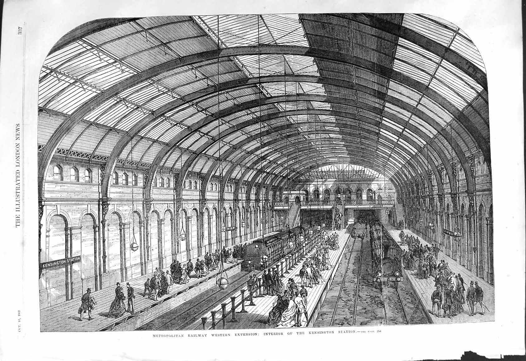 Old 1868 Metropolitan Railway Western Extension Interior Kensington S Victorian