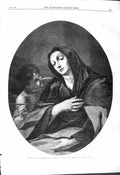 Old Print 1868 Leeds National Exhibition Works Art St. Teresa Alonzo Cano 19th