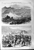 Old 1868 Campaign Punjaub Frontier Village Oghee Peshawur Mountain Ba Victorian