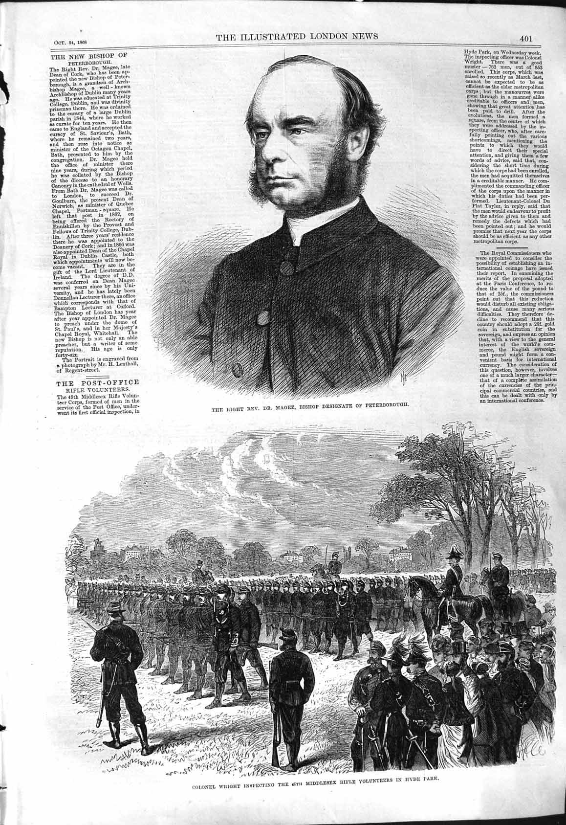 Old 1868 Rev. Dr. Magee Bishop Peterborough Colonel Wright Middlesex Victorian
