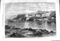 Old Print 1868 War Punjaub Frontier View Fortress Attock Boats Buildings 19th