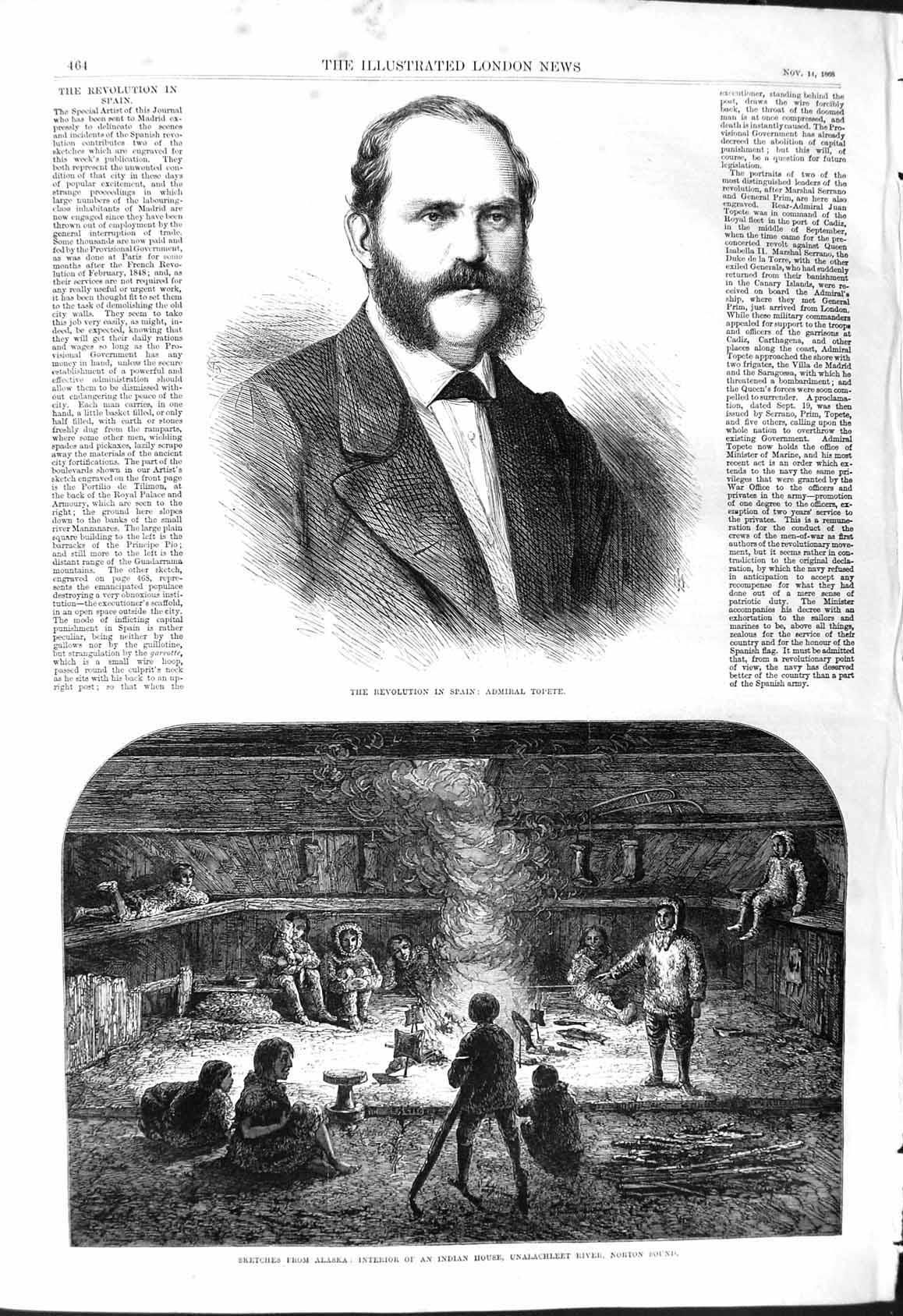 Old 1868 Admiral Topete Spain Alaska Indian House Unalachleet Norton Victorian