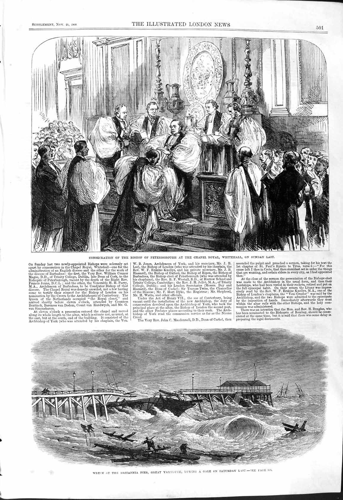 Old 1868 Wreck Britannia Pier Great Yarmouth Bishop Peterborough Chap Victorian
