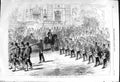 Old Print 1868 Revolution Spain General Prim Reviewing Troops Siers Madr 19th