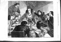 Old 1868 Scene Crown Feast Turkey Dinner Table Christmas Family Child Victorian