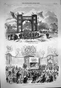 Old Antique Print 1869 Majority Duke Norolk Arundel Castle Baron'S Hall 19th