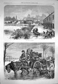 Original Old Antique Print 1869 Floods Windsor River London Lincolnshi Victorian