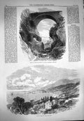 Original Old Antique Print 1869 Pont St. Louis Ruins Roman Aqueduct Mentone