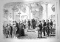 Original Old Antique Print 1869 Lord Lieutenant State Reception Dublin Castle