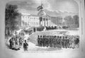 Original Old Antique Print 1869 Funeral Procession Prince Belgium Palace Laeken