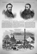 Old Antique Print 1869 Kelvinbridge Glasgow Cowper Mudella House Commons 19th