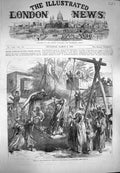 Original Old Antique Print 1869 Scene Mohammedan Festival Bairam Alexandria