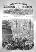 Old Antique Print 1869 Screw-Corvette Druid Deptford Dockyard Dog-Shore 19th