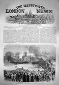 Old Antique Print 1869 Oxford Cambridge University Boat Race Putney Sport 19th