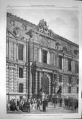 Old Antique Print 1869 Buildings Tuileries Emperor'S Gateway Architecture 19th