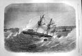 Original Old Antique Print 1869 Volunteer Review Dover Ship Wreck Ferret Sea