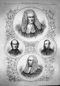 Old Antique Print 1869 Ministry Lord Chancellor Attorney Advocate Ireland 19th