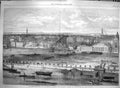 Antique Old Print 1869 Thames Embankment Temple Somerset House Law Courts 19th