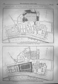 Original Old Antique Print 1869 Carey Street Thames Embankment Law Courts Plan