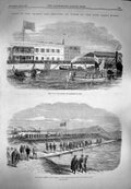 Old Antique Print 1869 Prince Wales Suez Waters Mediterranean Bitter Lake 19th