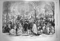 Original Old Antique Print 1869 Paris Easter Promenade Longchamps France 19th