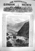 Old Antique Print 1869 Source River Jordan Water-Falls Mountains Fine Art 19th