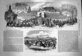 Original Old Antique Print 1869 Volunteer Review Portsmouth King William'S Gate